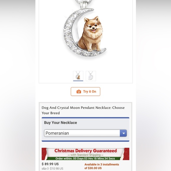 Swarovski Crystal ‘I Love My Pomeranian to the Moon and Back’ Pendant Necklace - Picture 8 of 8